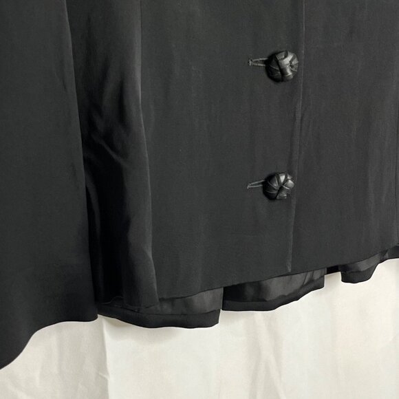 Genny Blazer Large Back Bow Detail Leather Detail Buttons Shoulder Pads Black 6 - Picture 4 of 11